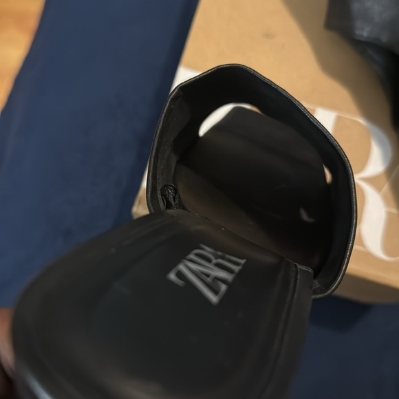 Zara leather heel platform mules black size 9US/40 - Picture 11 of 15